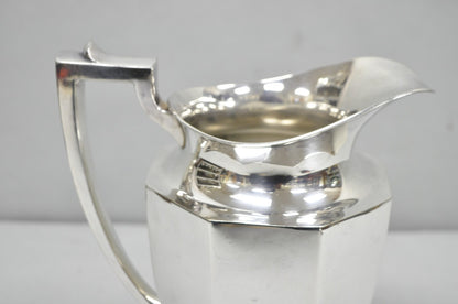 Vintage Art Deco Silver Plated Octagonal Faceted Water Pitcher by Homan Plate