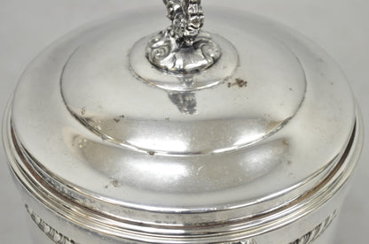 Vintage Sheffield Victorian Silver Plated Glass Lined Bar Ice Bucket w/ Lid