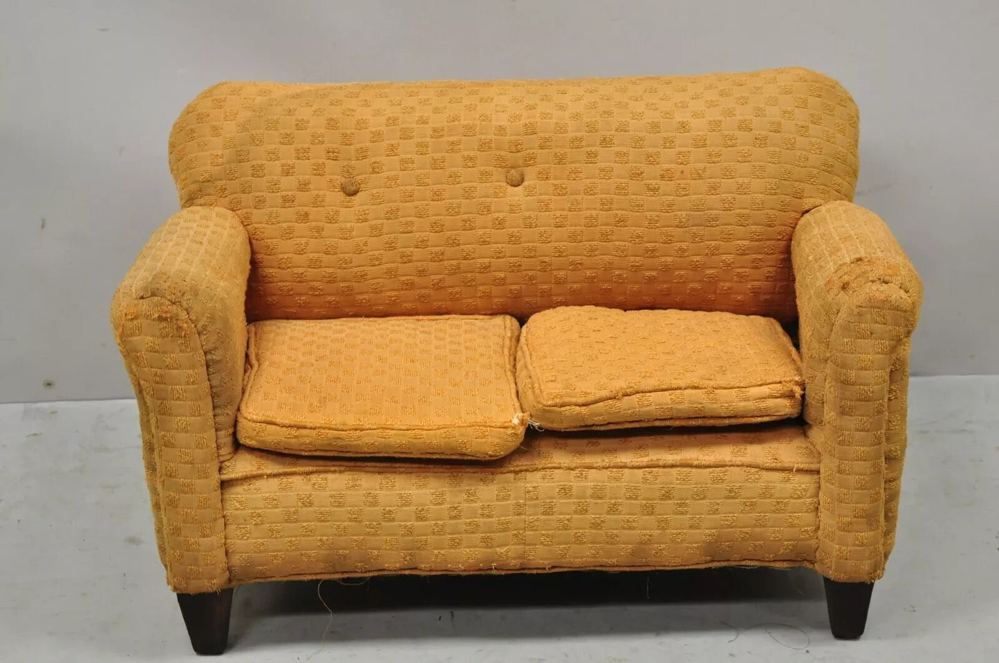 Small Vintage Wood Frame Traditional Miniature Doll Child's Kid's Sofa Couch