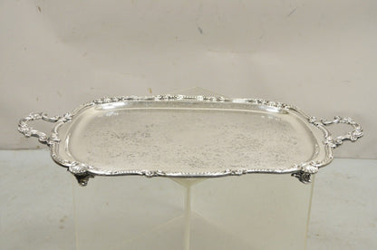 Vintage English Victorian BSC Silver Plater Twin Handle Serving Platter Tray