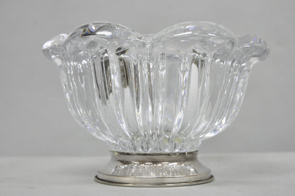 Vintage French Mid Century Modern Crystal Glass Flower Frog Flower Holder Vase