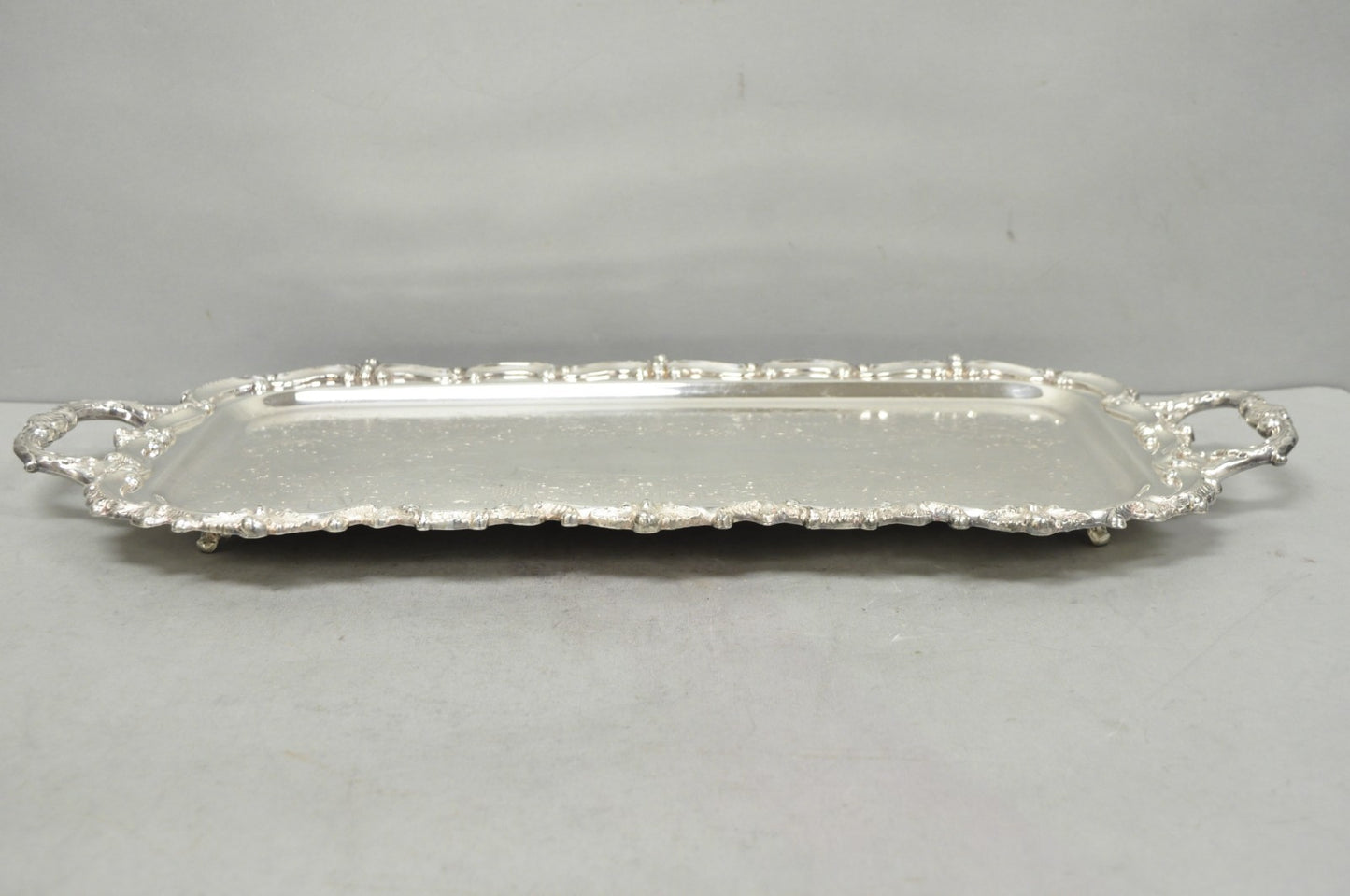 Vintage Bristol 132 Victorian Silver Plated Narrow Serving Platter Bar Tray