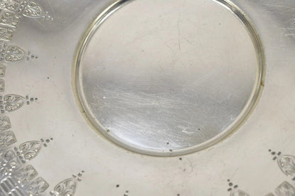 Antique Wallingford Silver Plated Victorian 10" Round Decorated Dish Platter