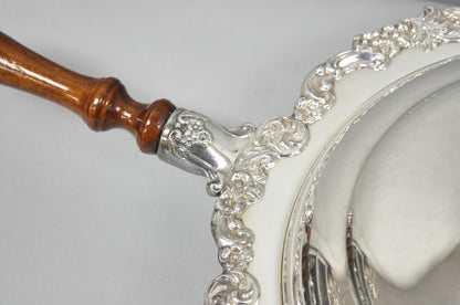 Vintage English Victorian Silver Plated Covered Chafing Dish Serving Platter
