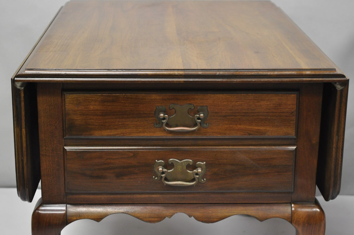 Vintage Pennsylvania House Cherry Wood Drop Leaf Pembroke End Tables - a Pair
