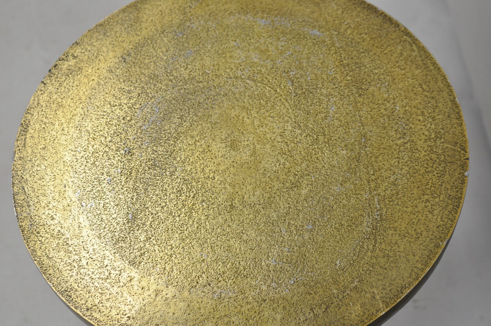 Modern Burnished Cast Metal Gold Sculptural Round Drinks Side Table