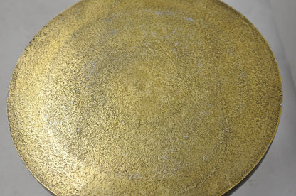 Modern Burnished Cast Metal Gold Sculptural Round Drinks Side Table