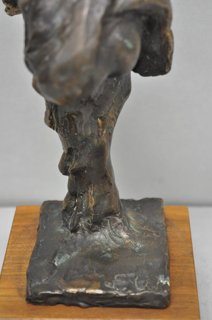 Vintage Elbert Weinberg "Scroll" Bronze Brutalist Abstract Sculpture Figure