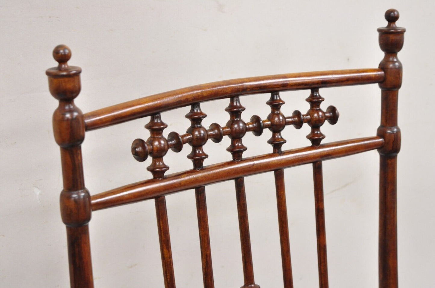 Victorian Aesthetic Movement Chestnut Stick & Ball Spindle Rocker Rocking Chair