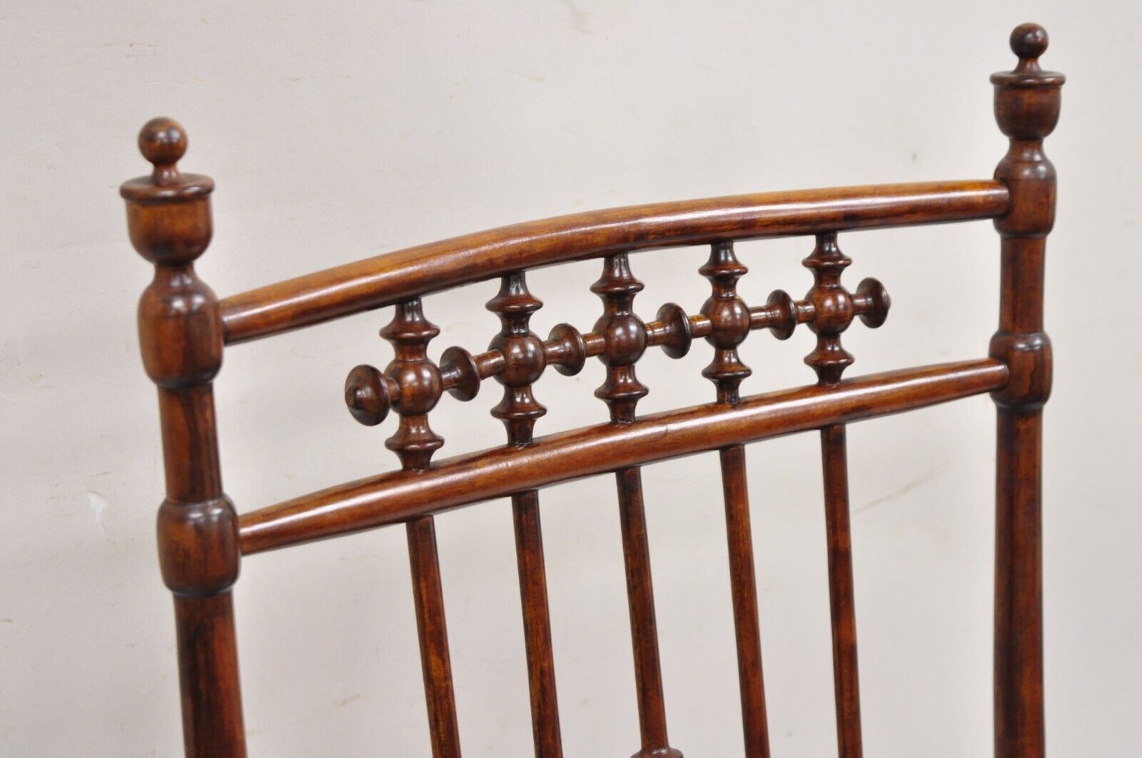 Victorian Aesthetic Movement Chestnut Stick & Ball Spindle Rocker Rocking Chair