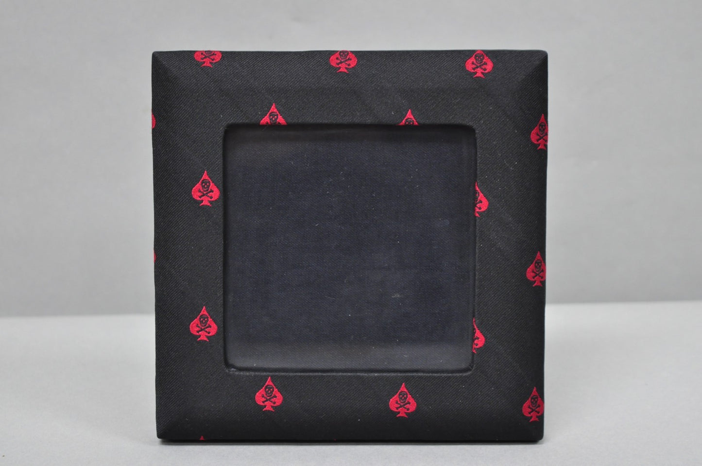 Ralph Lauren Ealing Skull and Spade Black & Red Fabric 4x4 Photo Picture Frame