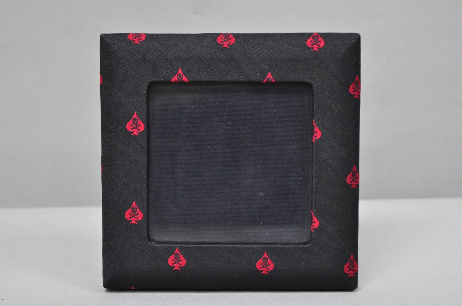 Ralph Lauren Ealing Skull and Spade Black & Red Fabric 4x4 Photo Picture Frame
