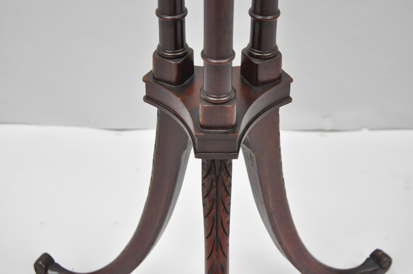 Vintage Mersman Regency Style Mahogany 46" Tall Pedestal Plant Stand Table