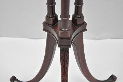 Vintage Mersman Regency Style Mahogany 46" Tall Pedestal Plant Stand Table