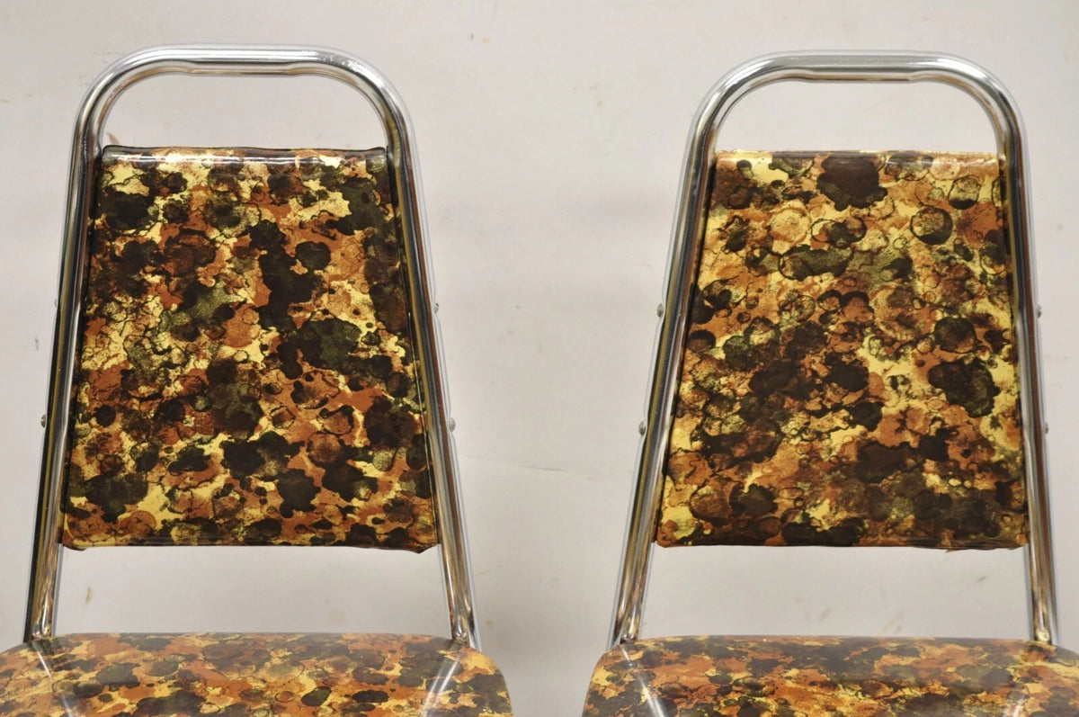 Vintage Children's Small Mid Century Tubular Metal Kitchen Side Chairs - A Pair