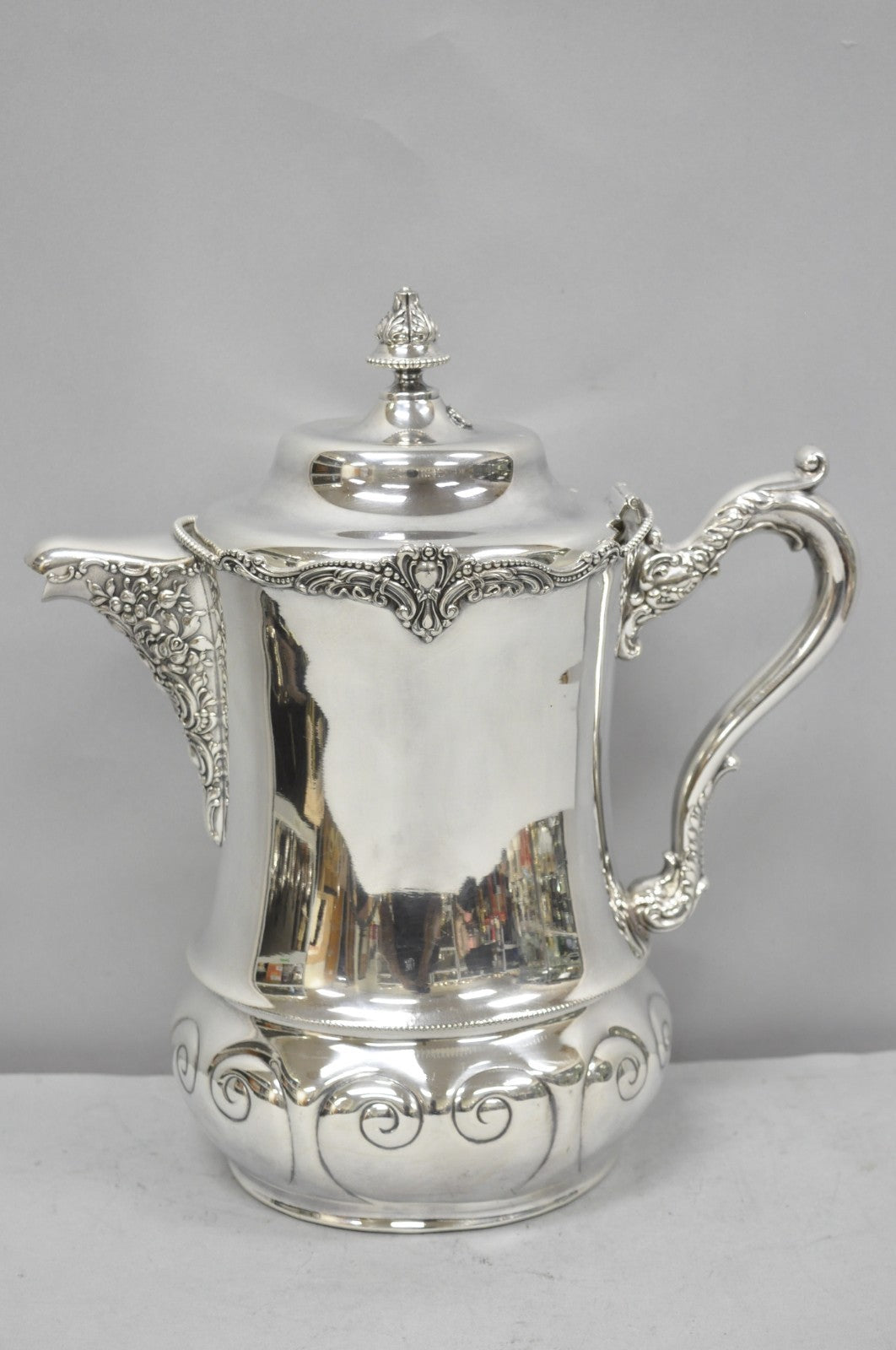 Antique Derby Silver English Victorian Silver Plated Large Warm Water Pitcher