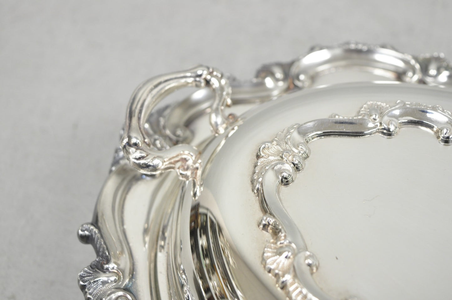 Vintage Victorian Silver Plated Covered Vegetable Serving Dish with Glass Liner