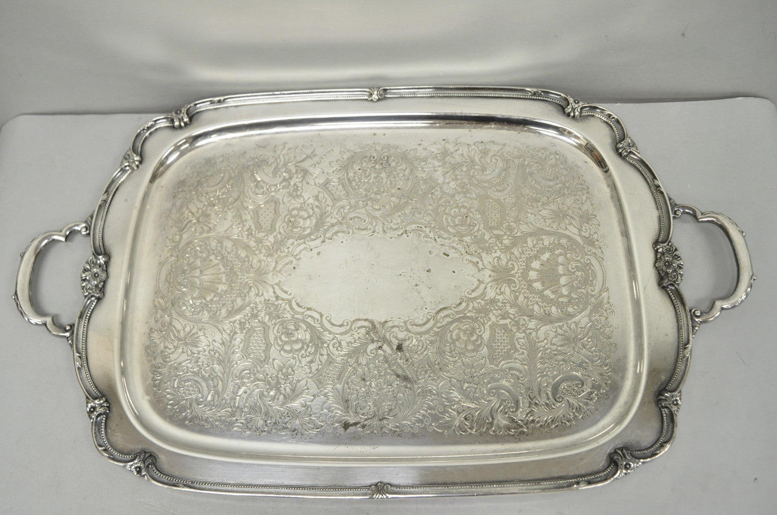 Vintage 1847 Rogers Bros "Remembrance" 9898 Silver Plated Serving Platter Tray