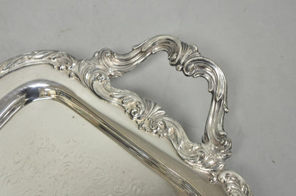 Vintage FB Rogers 1338 Victorian Silver Plated Narrow Serving Platter Bar Tray