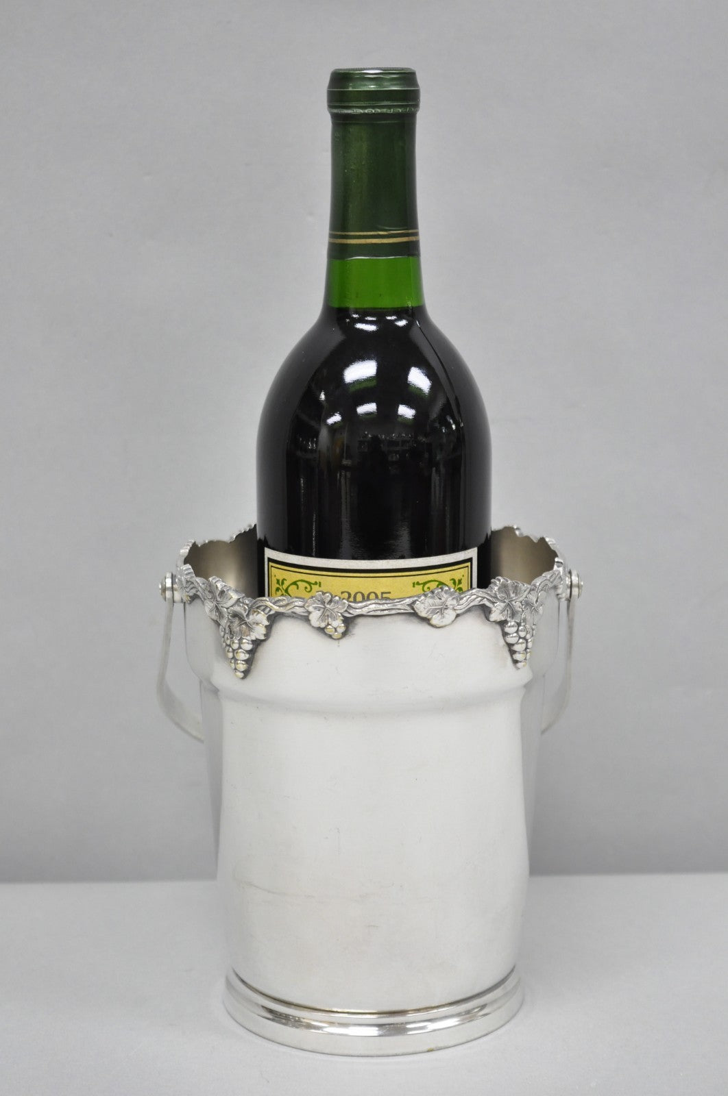 Vintage Victorian Prata 90 Silver Plated Small Bar Champagne Ice Bucket w Handle