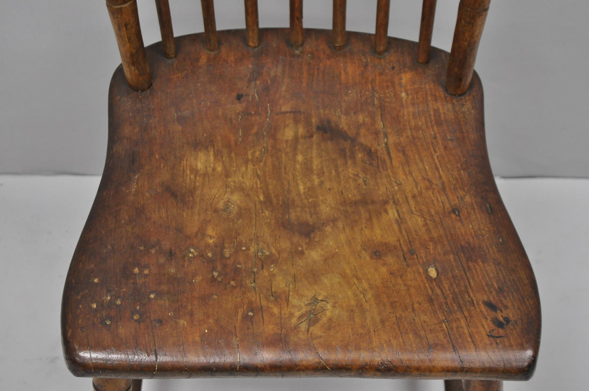 Antique Primitive Rustic French Farmhouse Wooden Faux Bamboo Side Chair