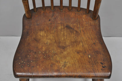 Antique Primitive Rustic French Farmhouse Wooden Faux Bamboo Side Chair