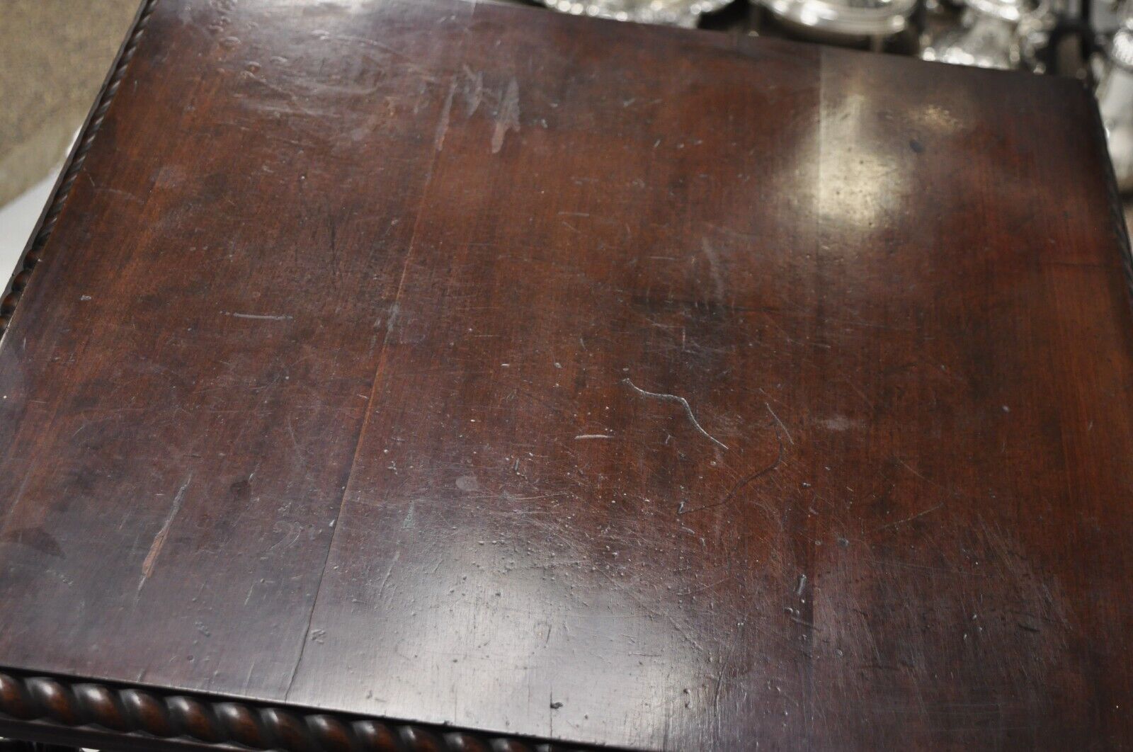 Merklen Brothers Victorian Barley Twist Mahogany Occasional Parlor Table
