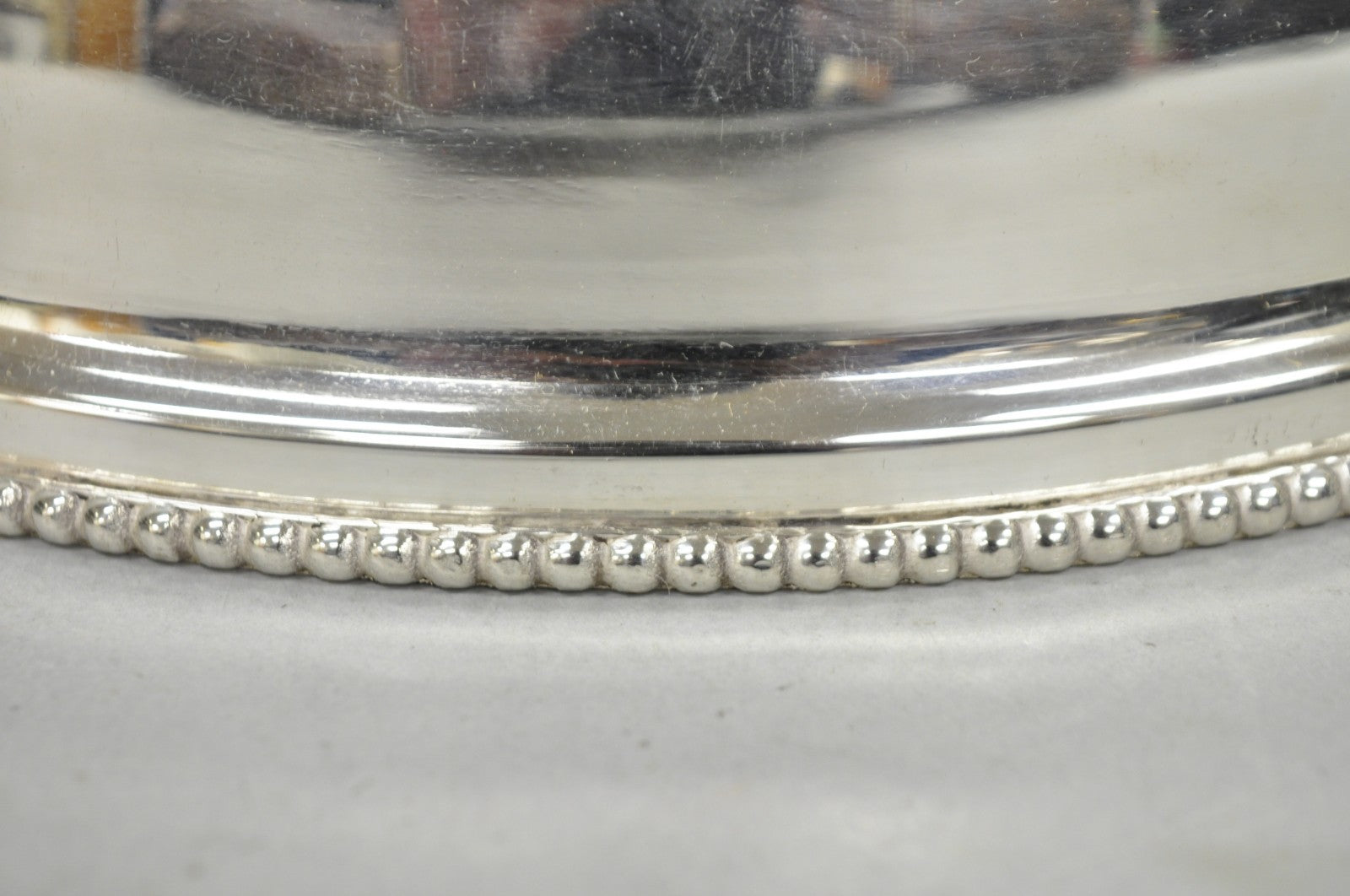 Vintage English Edwardian Style Silver Plated 10" Round Serving Dish Plate Cover