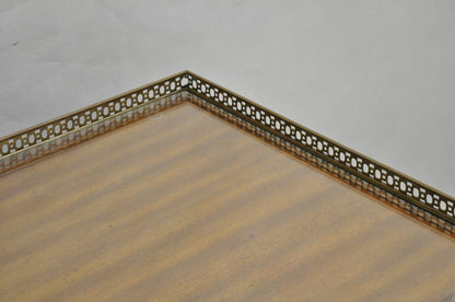 Maitland Smith Mahogany Regency Style 3 Drawer Writing Desk w/ Brass Gallery