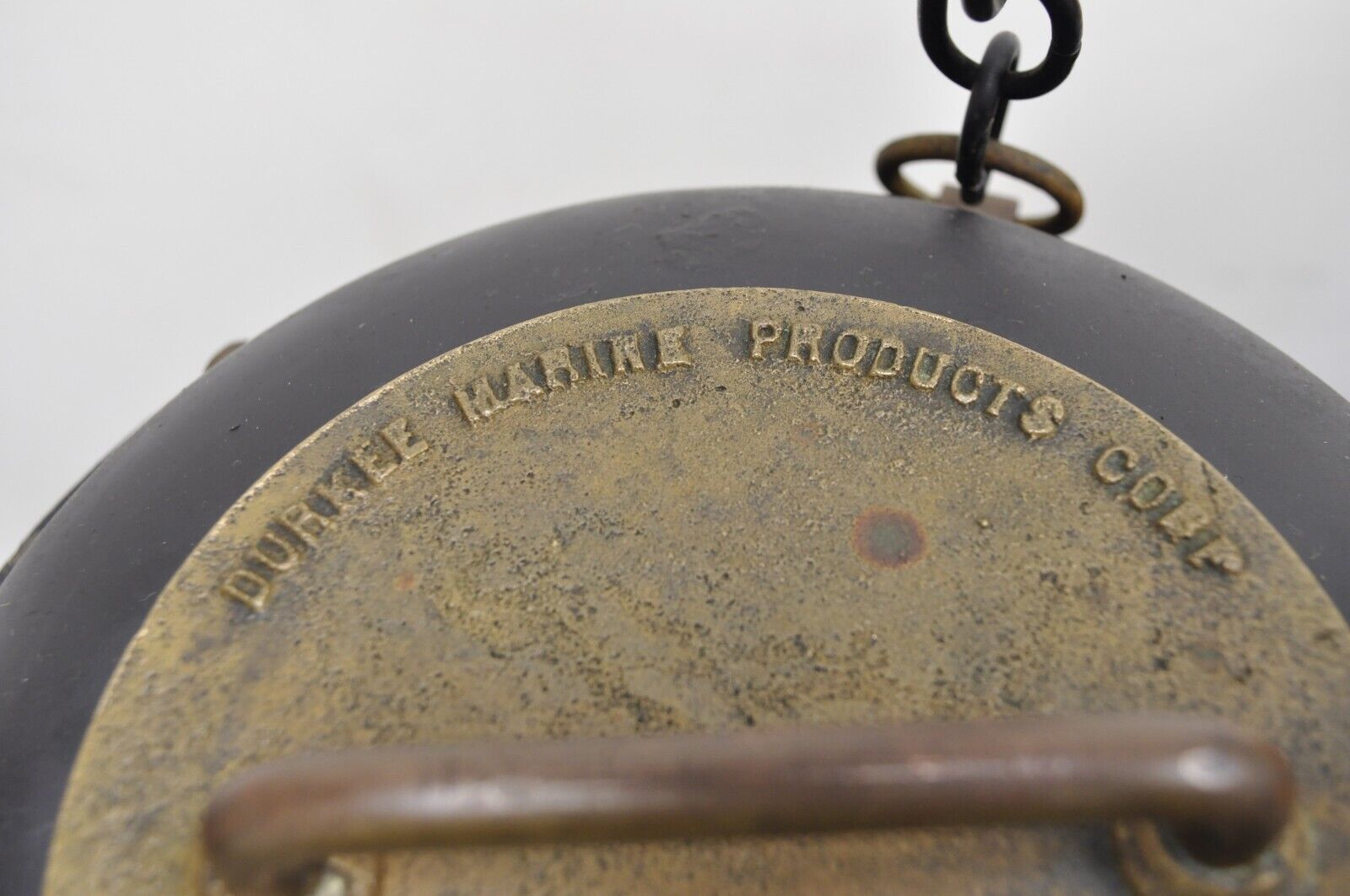Antique Durkee Marine Ship Lantern Fixture Red Fresnel Pendant Chandlier (A)