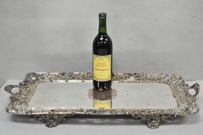 French Renaissance Bacchanal Scene Silver Plated Bacchus Figural Platter Tray