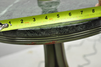 Hollywood Regency Tommi Parzinger Style Green Marble End Table Floor Lamp - Pair