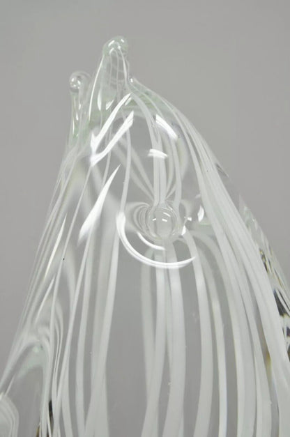 Vintage Vetri Murano Crystal Glass 9" Italian Dolphin Fish Figure Sculpture
