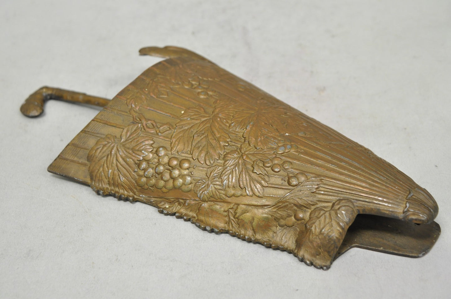 Antique French Art Nouveau Cast Metal Figural Umbrella Form Wall Pocket