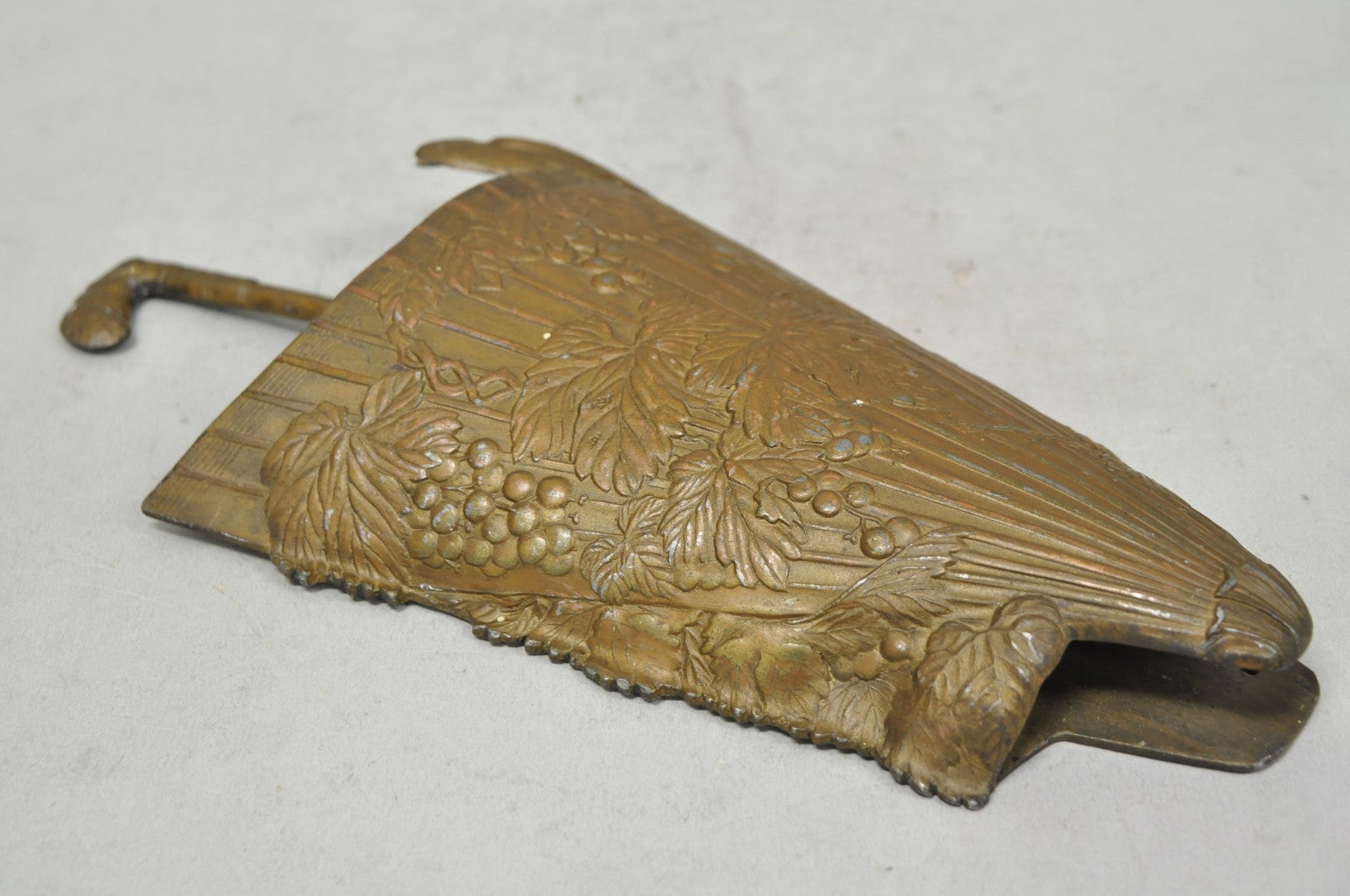 Antique French Art Nouveau Cast Metal Figural Umbrella Form Wall Pocket