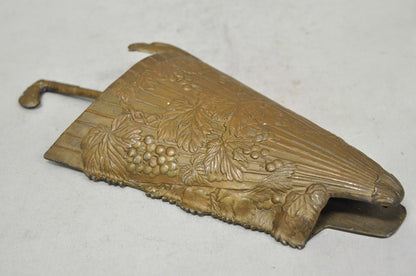 Antique French Art Nouveau Cast Metal Figural Umbrella Form Wall Pocket