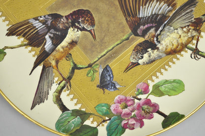 Antique Montereau B&Cie Faience French Porcelain Hand Painted Bird Charger Plate