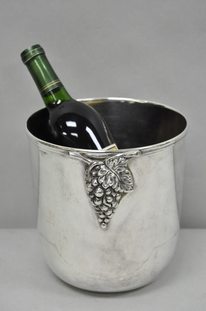 Vintage Mid Century Silver Plated Grapevine Cluster Champagne Chiller Ice Bucket