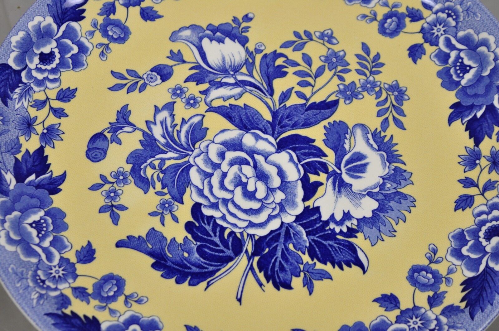 Spode 13" Garden Collection Flowers Poppy Blue Yellow Platter Plate