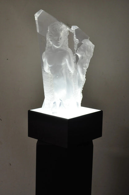 Michael Wilkinson "Crystal Vision" 1999 Signed Acrylic Sculpture on Pedestal