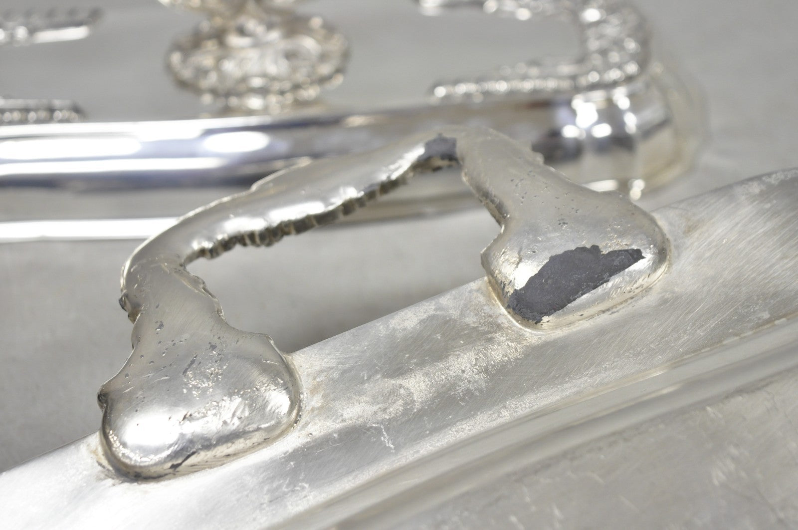 Vintage Victorian Silver Plated Meat Serving Platter Tray w/ Covered Dishes