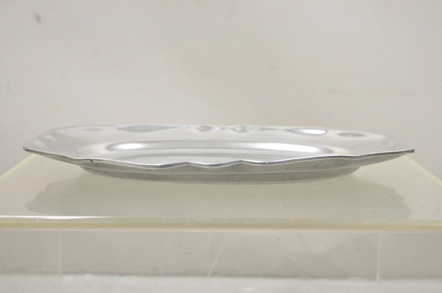 Vintage Wilton Mount Joy, PA Silver Plated Cast Aluminum 14" Dish Platter Tray