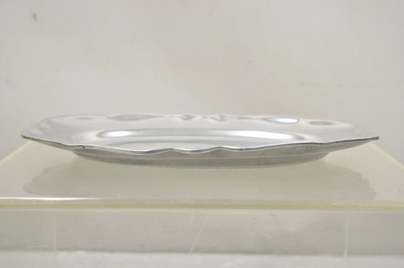 Vintage Wilton Mount Joy, PA Silver Plated Cast Aluminum 14" Dish Platter Tray