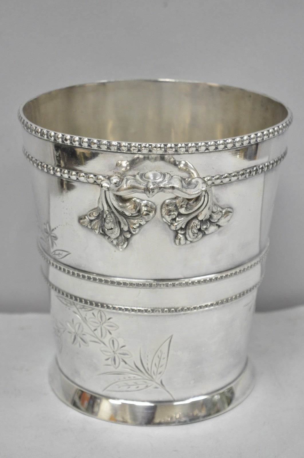 Victorian Henry Hicks Silver Plated S Monogram Champagne Chiller Wine Ice Bucket