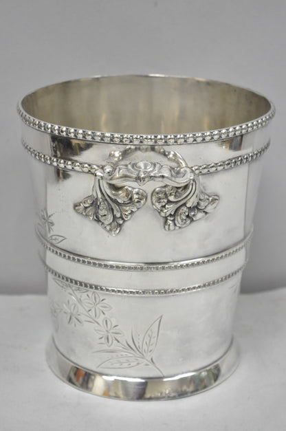 Victorian Henry Hicks Silver Plated S Monogram Champagne Chiller Wine Ice Bucket