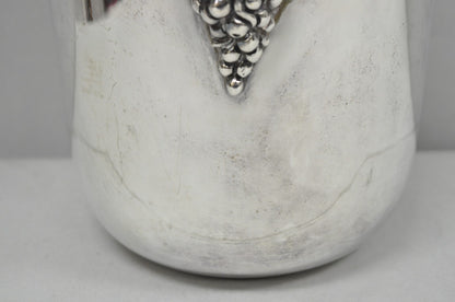 Vintage Mid Century Silver Plated Grapevine Cluster Champagne Chiller Ice Bucket