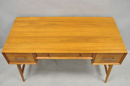 West Elm Williams Sonoma Mid Century Modern Acacia Teak Style Writing Desk (B)