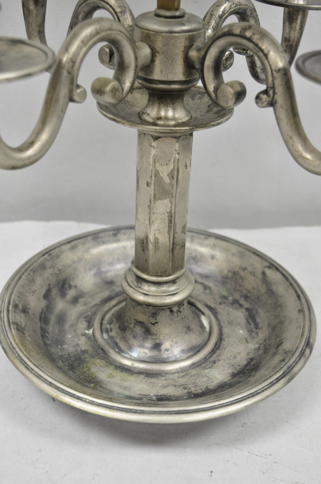 Visual Comfort & Co French Country Antiqued Pewter Bouillotte Tole Table Lamp