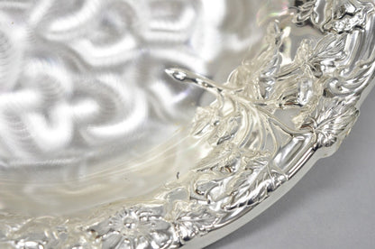 Vintage WMF Germany Ikora Silver Plated Brass Floral Repousse Nut Dish Bowl