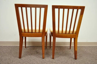 Vintage Paul McCobb Style Mid Century Modern Maple Slat Back Dining Chair - Pair